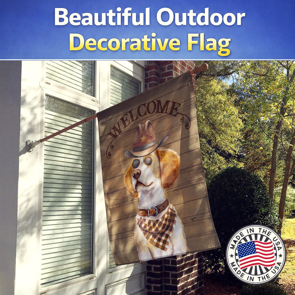 Beagle #2 Country Dog House Flag 28x40 Porch Sleeve Pole Decorative Outside Yard Banner Artwork Wall Hanging, Polyester