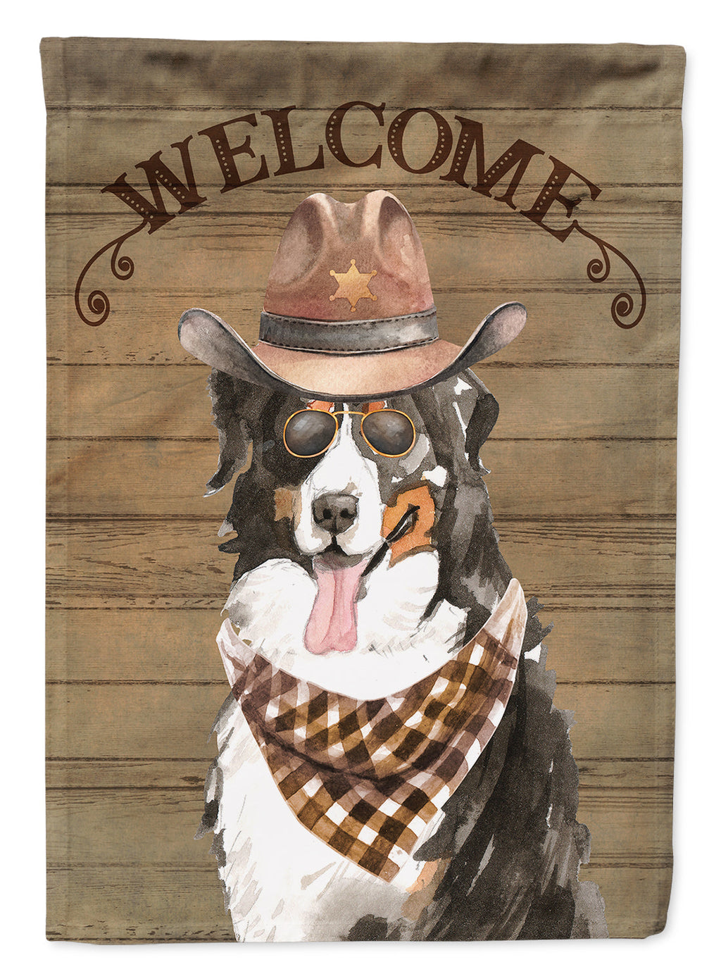 Bernese Mountain Dog Country Dog House Flag 28x40 Porch Sleeve Pole Decorative Outside Yard Banner Artwork Wall Hanging, Polyester