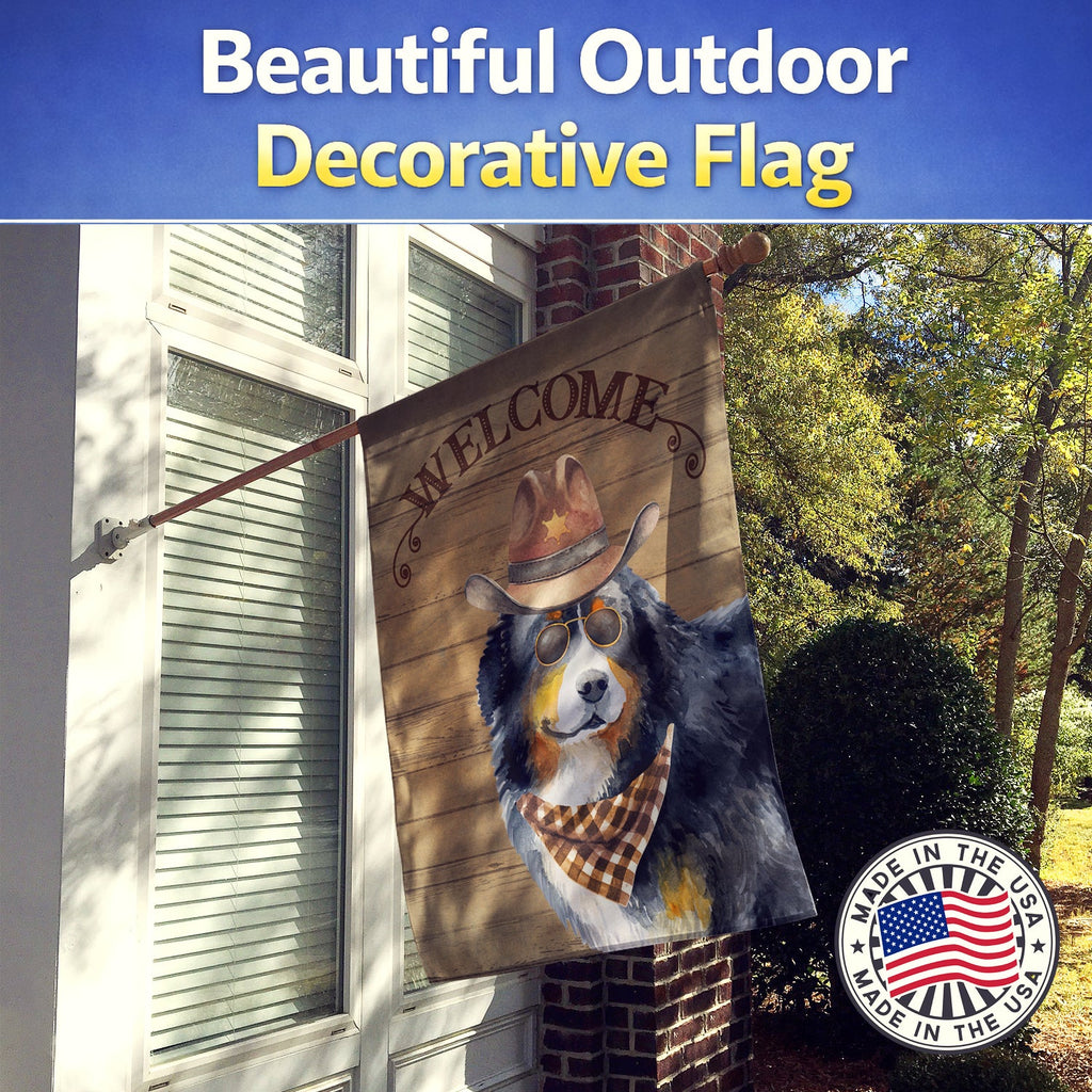 Bernese Mountain Dog #2 Country Dog House Flag 28x40 Porch Sleeve Pole Decorative Outside Yard Banner Artwork Wall Hanging, Polyester