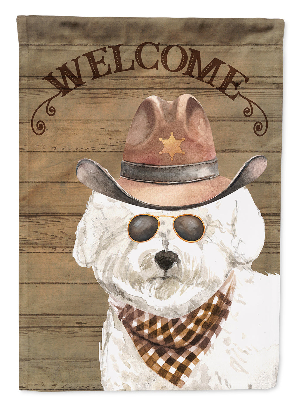 Bichon Frisé #2 Country Dog House Flag 28x40 Porch Sleeve Pole Decorative Outside Yard Banner Artwork Wall Hanging, Polyester