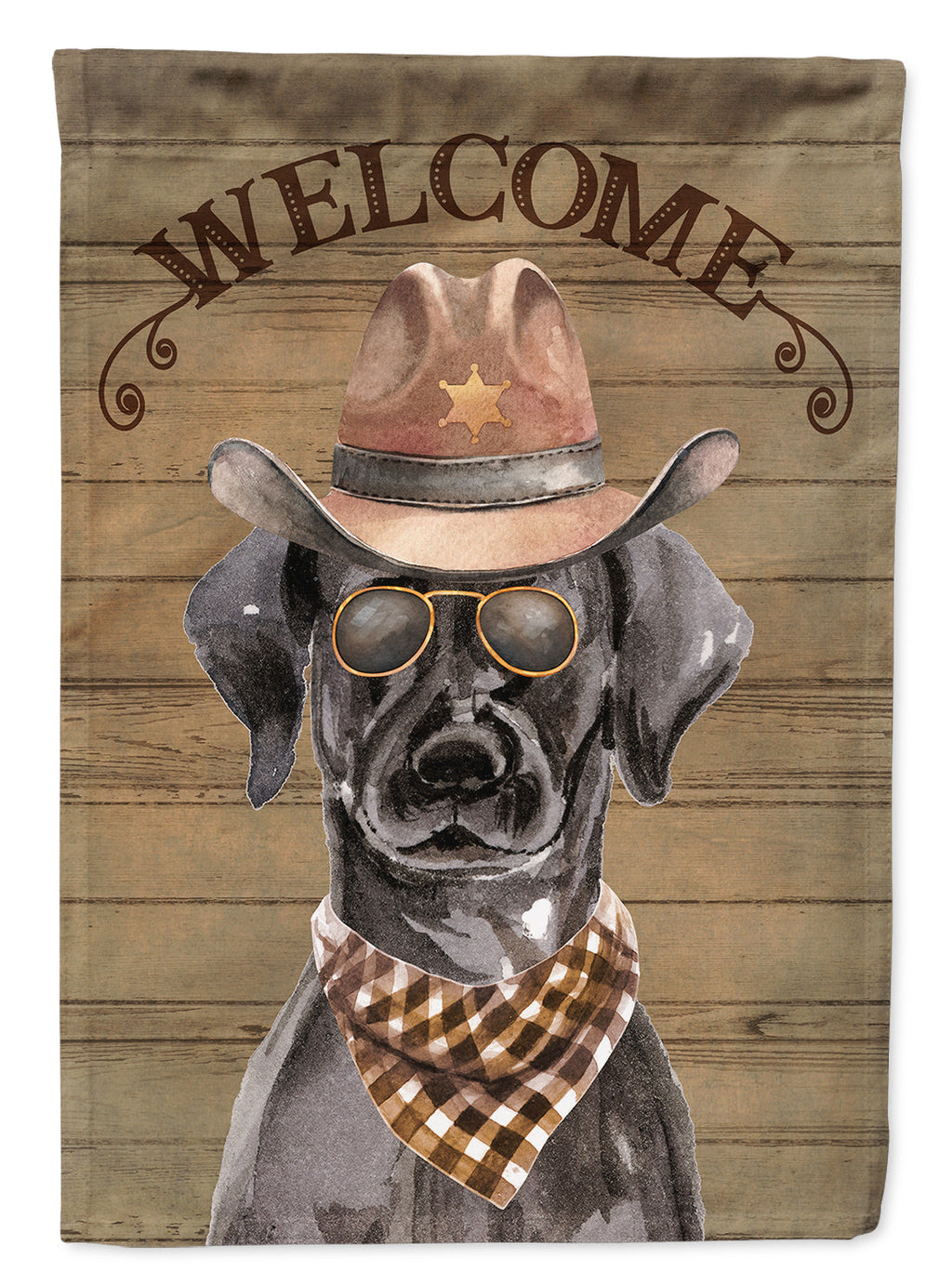 Black Labrador Retriever Country Dog House Flag 28x40 Porch Sleeve Pole Decorative Outside Yard Banner Artwork Wall Hanging, Polyester