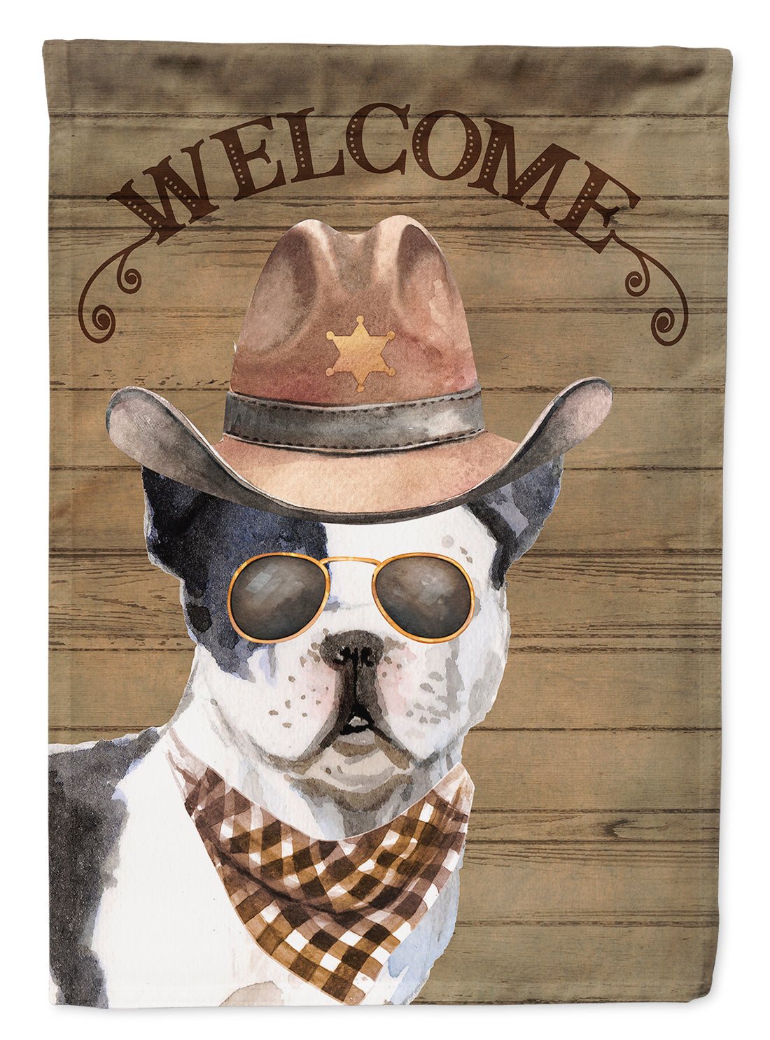 French Bulldog Country Dog House Flag 28x40 Porch Sleeve Pole Decorative Outside Yard Banner Artwork Wall Hanging, Polyester