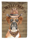 Boxer Country Dog House Flag 28x40 Porch Sleeve Pole Decorative Outside Yard Banner Artwork Wall Hanging, Polyester