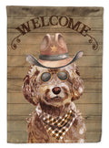 Brown Cockapoo Country Dog House Flag 28x40 Porch Sleeve Pole Decorative Outside Yard Banner Artwork Wall Hanging, Polyester
