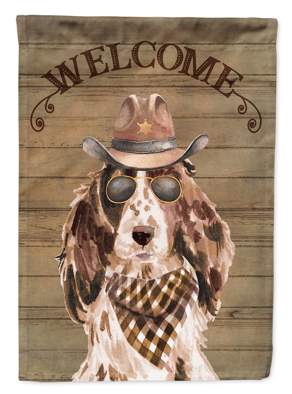 Cocker Spaniel Country Dog House Flag 28x40 Porch Sleeve Pole Decorative Outside Yard Banner Artwork Wall Hanging, Polyester