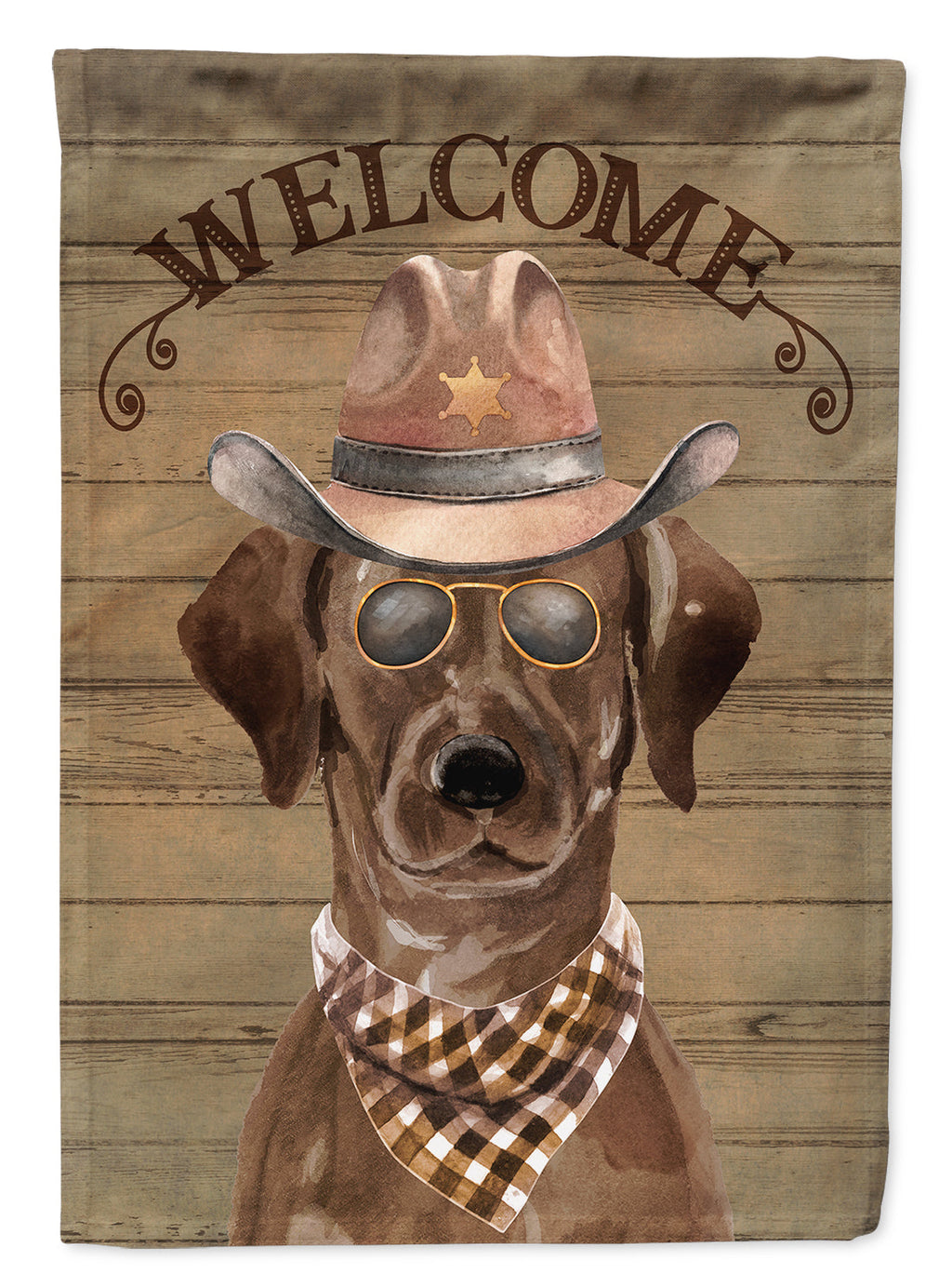 Chocolate Labrador Retriever Country Dog House Flag 28x40 Porch Sleeve Pole Decorative Outside Yard Banner Artwork Wall Hanging, Polyester