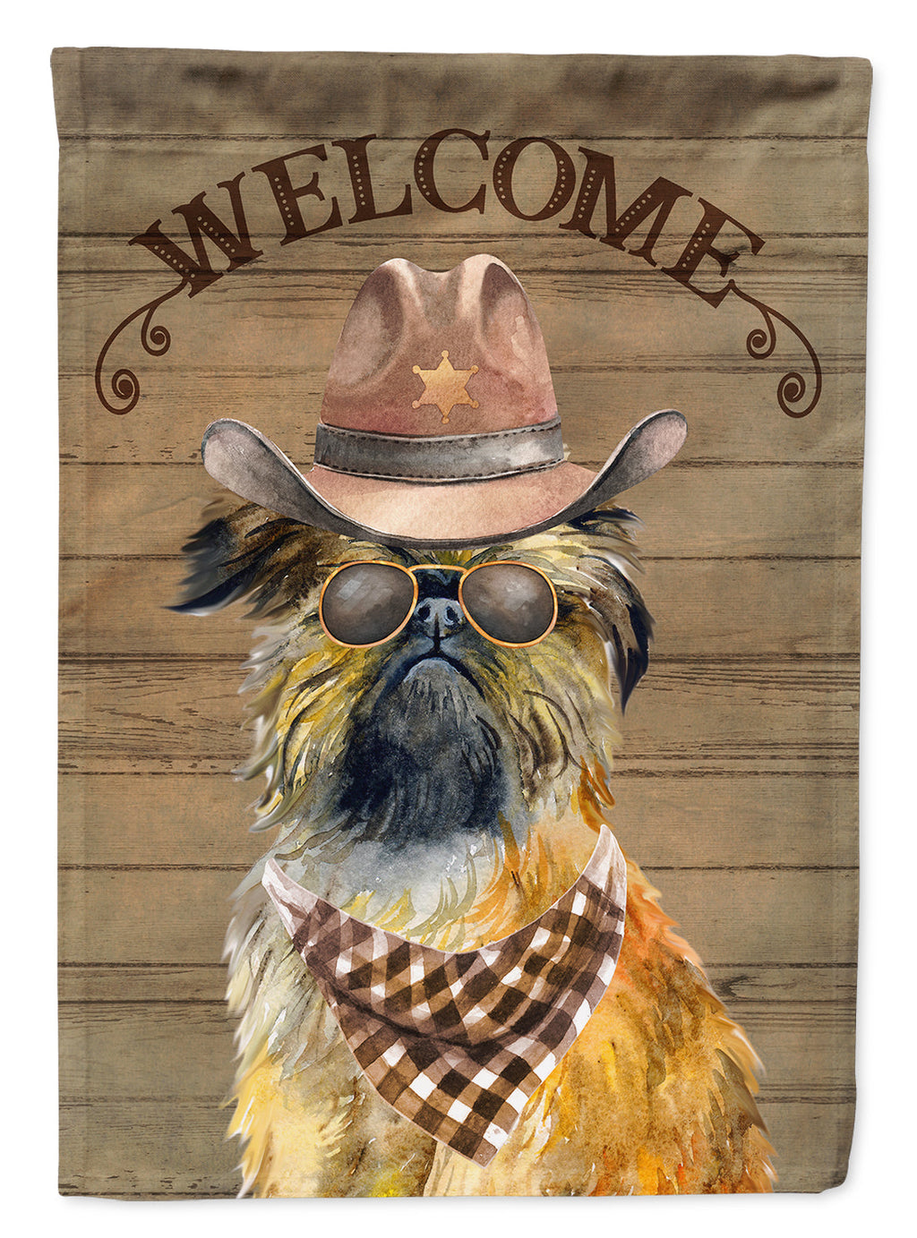 Brussels Griffon Country Dog House Flag 28x40 Porch Sleeve Pole Decorative Outside Yard Banner Artwork Wall Hanging, Polyester