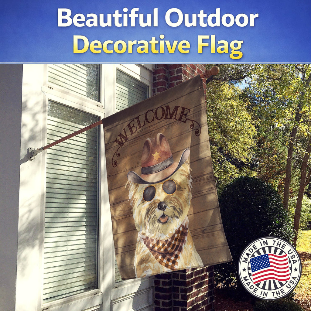 Cairn Terrier Country Dog House Flag 28x40 Porch Sleeve Pole Decorative Outside Yard Banner Artwork Wall Hanging, Polyester