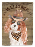 Cavalier King Charles Spaniel Country Dog House Flag 28x40 Porch Sleeve Pole Decorative Outside Yard Banner Artwork Wall Hanging, Polyester