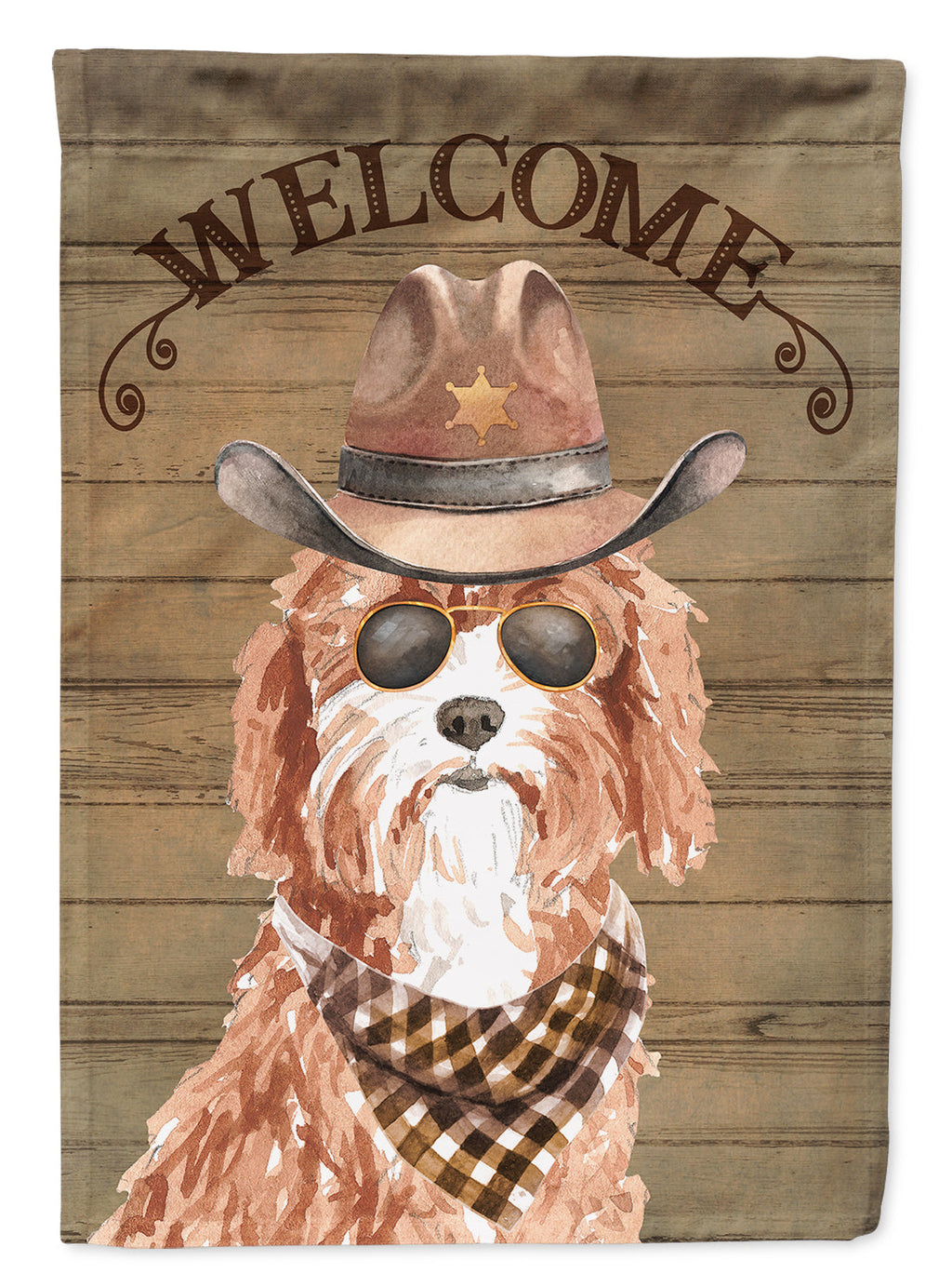 Cavapoo Country Dog House Flag 28x40 Porch Sleeve Pole Decorative Outside Yard Banner Artwork Wall Hanging, Polyester