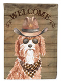 Cavapoo Country Dog House Flag 28x40 Porch Sleeve Pole Decorative Outside Yard Banner Artwork Wall Hanging, Polyester