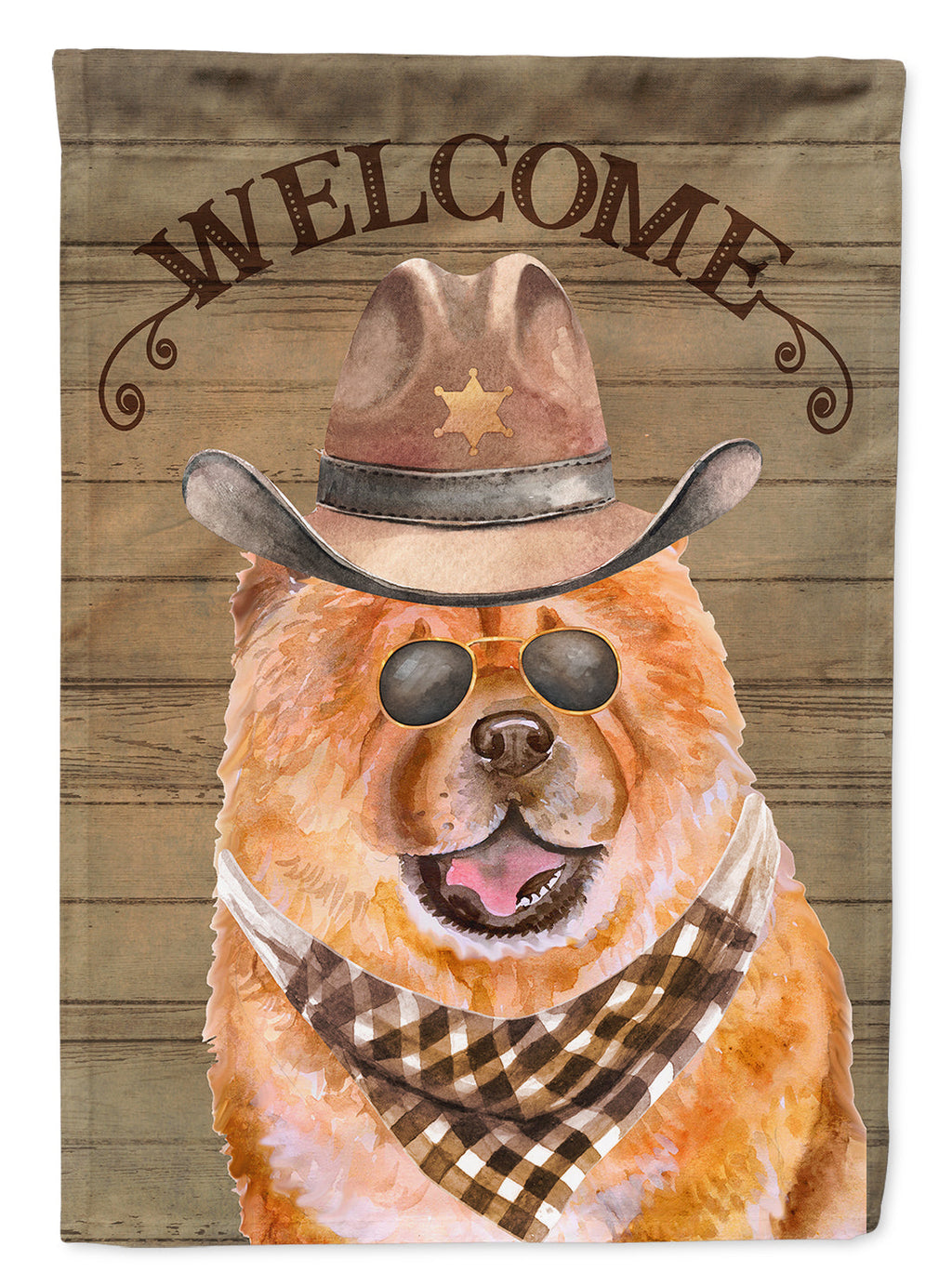 Chow Chow Country Dog House Flag 28x40 Porch Sleeve Pole Decorative Outside Yard Banner Artwork Wall Hanging, Polyester