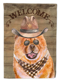 Chow Chow Country Dog House Flag 28x40 Porch Sleeve Pole Decorative Outside Yard Banner Artwork Wall Hanging, Polyester