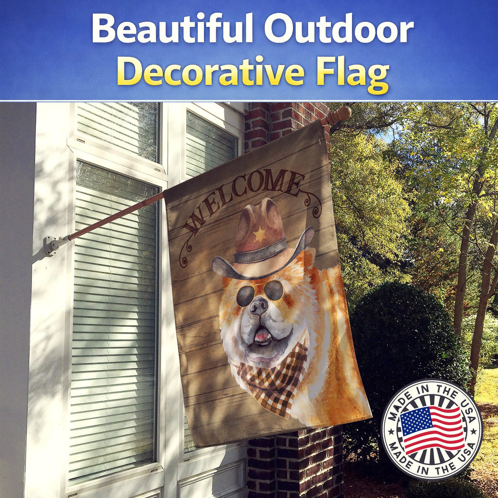 Chow Chow #2 Country Dog House Flag 28x40 Porch Sleeve Pole Decorative Outside Yard Banner Artwork Wall Hanging, Polyester
