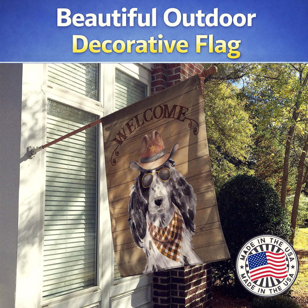 Cocker Spaniel #2 Country Dog House Flag 28x40 Porch Sleeve Pole Decorative Outside Yard Banner Artwork Wall Hanging, Polyester