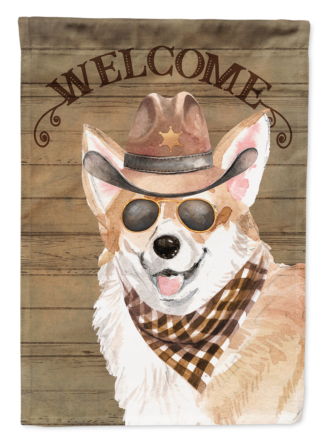 Corgi Country Dog House Flag 28x40 Porch Sleeve Pole Decorative Outside Yard Banner Artwork Wall Hanging, Polyester