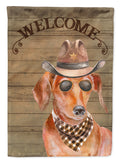 Dachshund Country Dog House Flag 28x40 Porch Sleeve Pole Decorative Outside Yard Banner Artwork Wall Hanging, Polyester