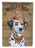 Dalmatian Puppy Country Dog House Flag 28x40 Porch Sleeve Pole Decorative Outside Yard Banner Artwork Wall Hanging, Polyester