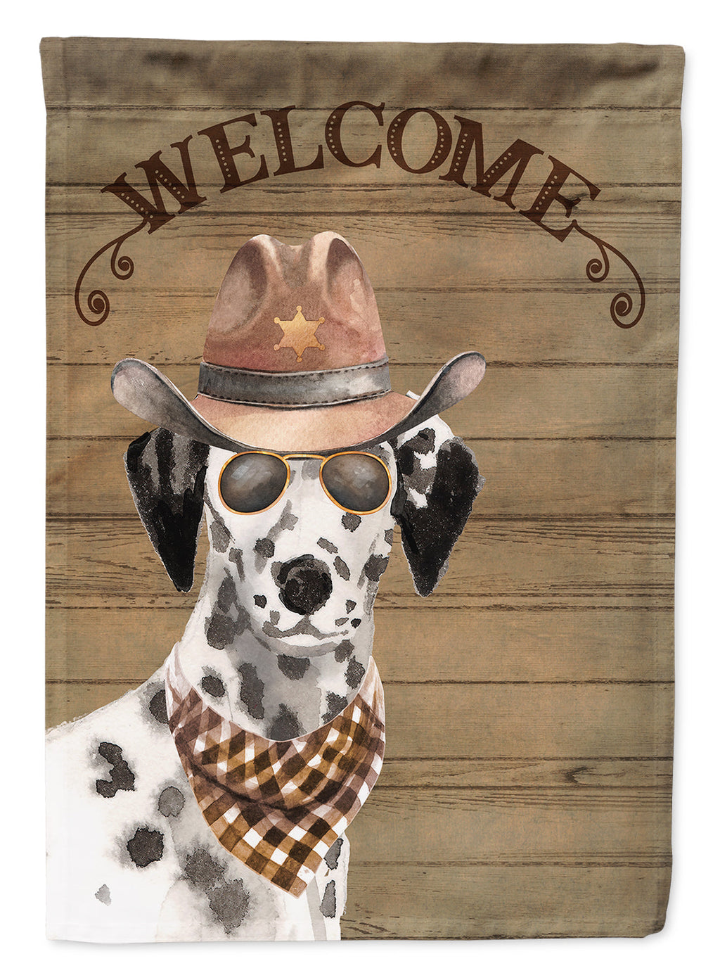 Dalmatian Country Dog House Flag 28x40 Porch Sleeve Pole Decorative Outside Yard Banner Artwork Wall Hanging, Polyester