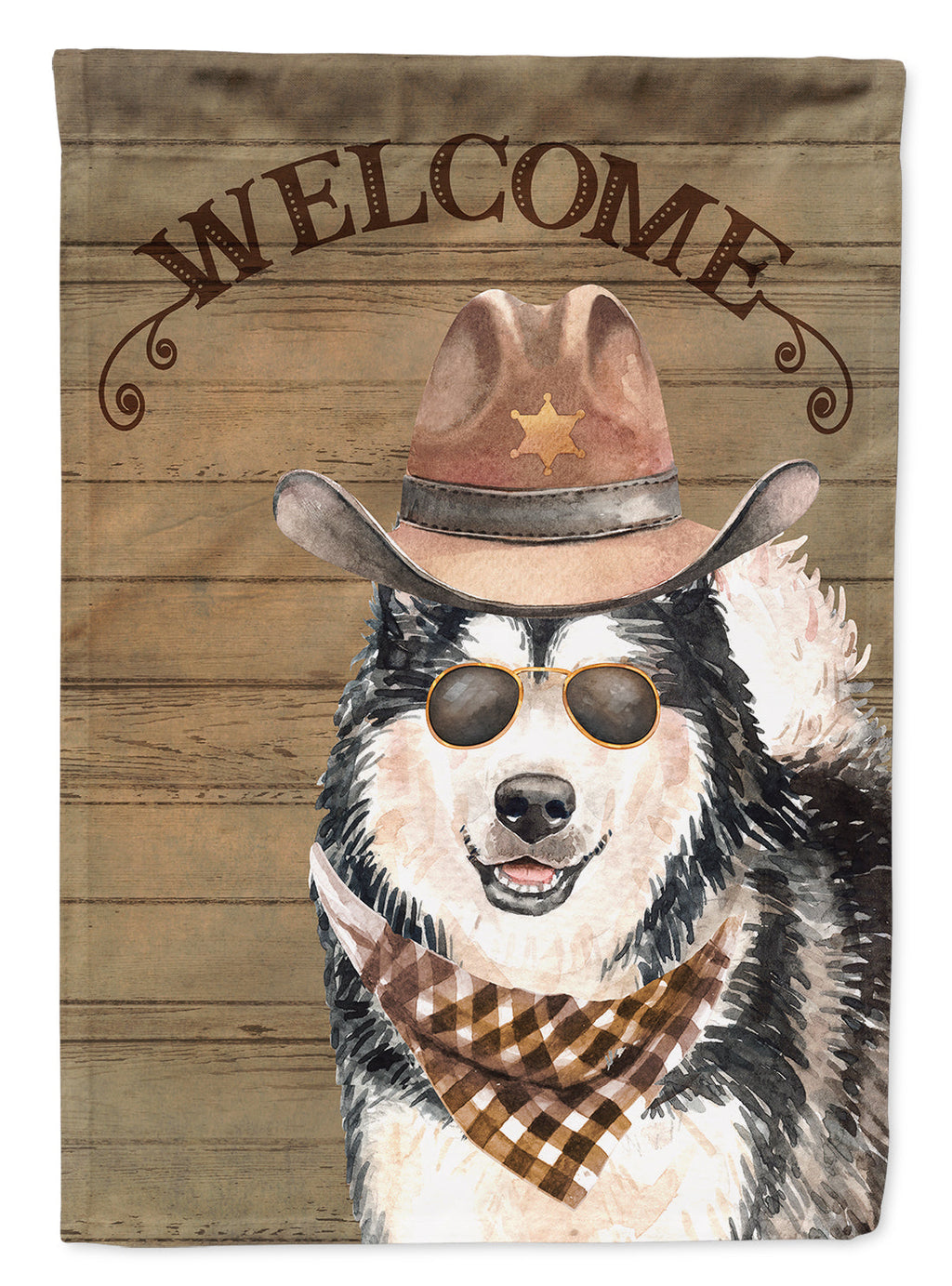 Alaskan Malamute Country Dog House Flag 28x40 Porch Sleeve Pole Decorative Outside Yard Banner Artwork Wall Hanging, Polyester