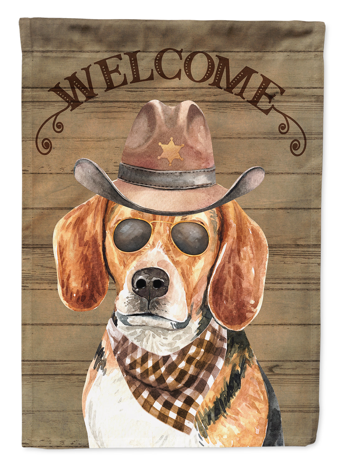 Beagle #3 Country Dog House Flag 28x40 Porch Sleeve Pole Decorative Outside Yard Banner Artwork Wall Hanging, Polyester