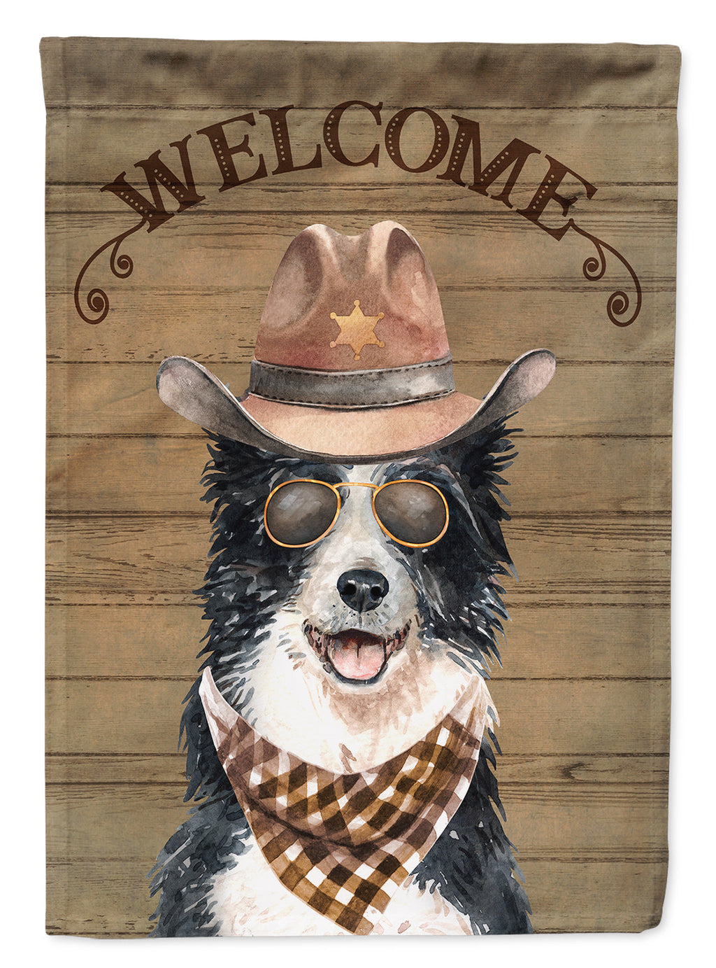 Border Collie Country Dog House Flag 28x40 Porch Sleeve Pole Decorative Outside Yard Banner Artwork Wall Hanging, Polyester