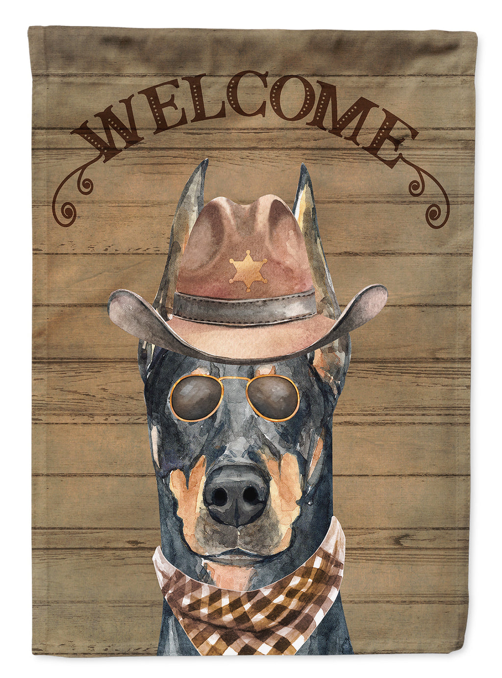 Doberman Pinscher #2 Country Dog House Flag 28x40 Porch Sleeve Pole Decorative Outside Yard Banner Artwork Wall Hanging, Polyester