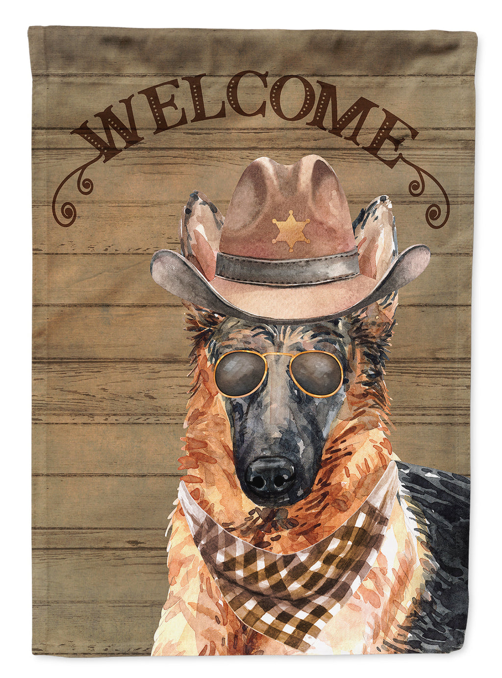 German Shepherd Country Dog House Flag 28x40 Porch Sleeve Pole Decorative Outside Yard Banner Artwork Wall Hanging, Polyester