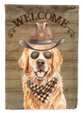 Golden Retriever Country Dog House Flag 28x40 Porch Sleeve Pole Decorative Outside Yard Banner Artwork Wall Hanging, Polyester