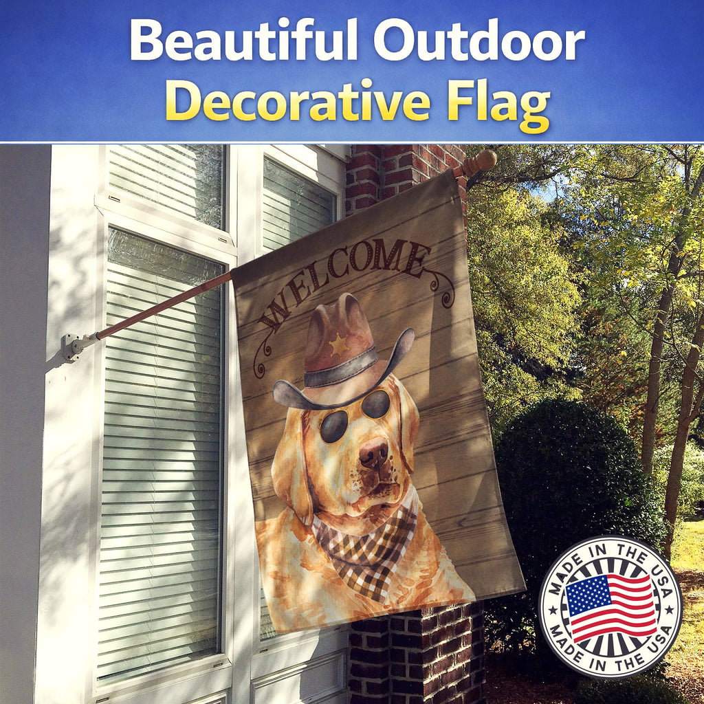 Labrador Retriever Country Dog House Flag 28x40 Porch Sleeve Pole Decorative Outside Yard Banner Artwork Wall Hanging, Polyester