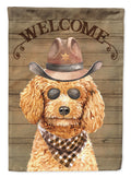 Poodle Country Dog House Flag 28x40 Porch Sleeve Pole Decorative Outside Yard Banner Artwork Wall Hanging, Polyester