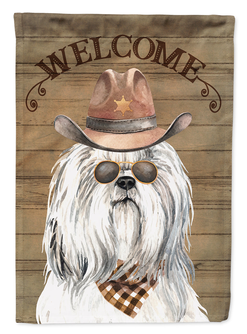 Shih Tzu Country Dog House Flag 28x40 Porch Sleeve Pole Decorative Outside Yard Banner Artwork Wall Hanging, Polyester