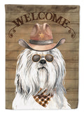 Shih Tzu Country Dog House Flag 28x40 Porch Sleeve Pole Decorative Outside Yard Banner Artwork Wall Hanging, Polyester