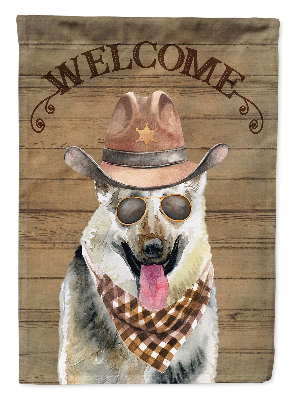 East European Shepherd Country Dog House Flag 28x40 Porch Sleeve Pole Decorative Outside Yard Banner Artwork Wall Hanging, Polyester