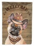 Fawn French Bulldog Country Dog House Flag 28x40 Porch Sleeve Pole Decorative Outside Yard Banner Artwork Wall Hanging, Polyester