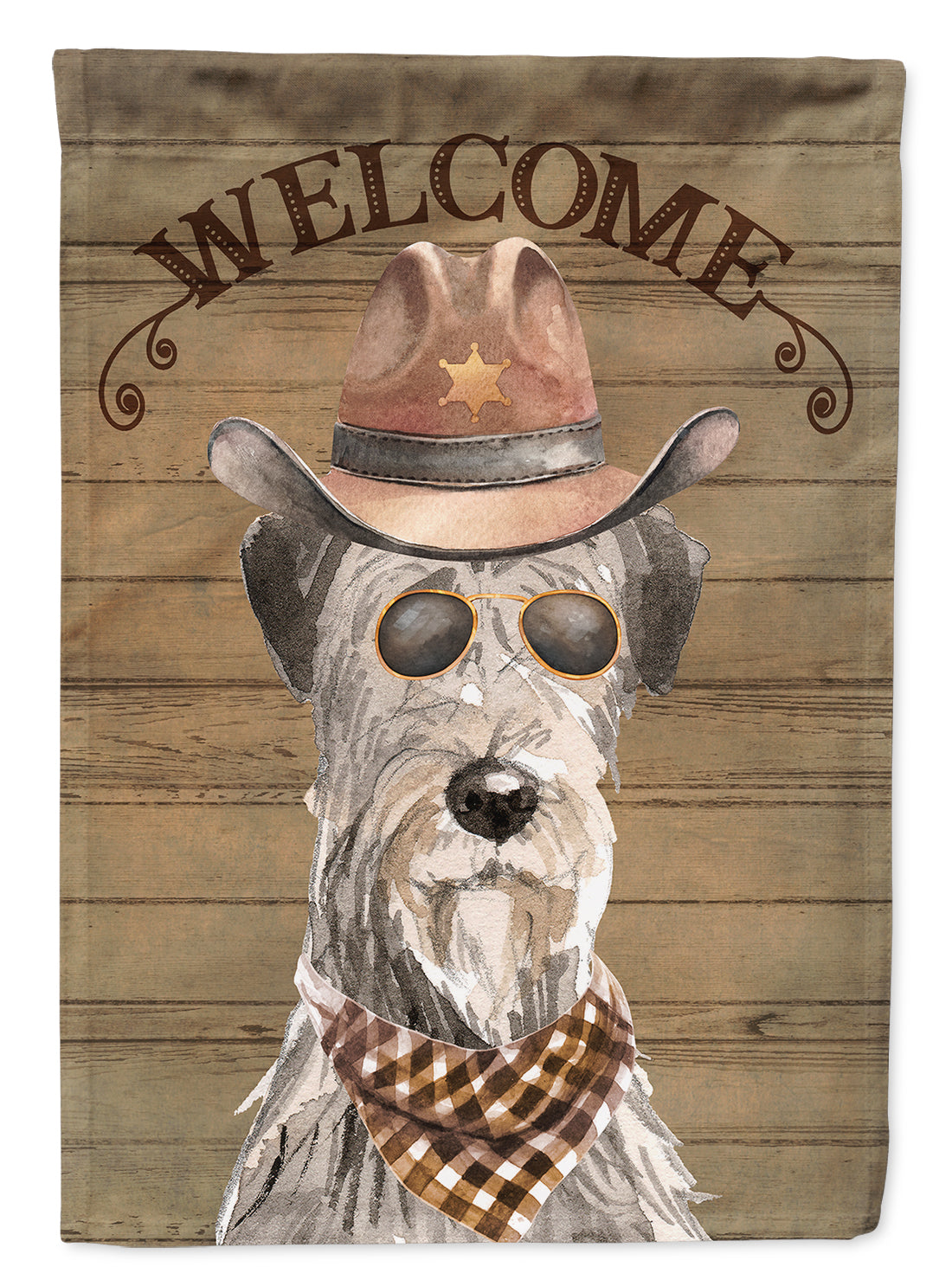 Irish Wolfhound Country Dog House Flag 28x40 Porch Sleeve Pole Decorative Outside Yard Banner Artwork Wall Hanging, Polyester