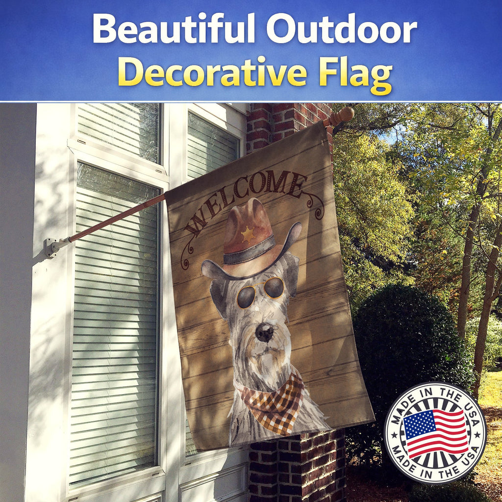 Irish Wolfhound Country Dog House Flag 28x40 Porch Sleeve Pole Decorative Outside Yard Banner Artwork Wall Hanging, Polyester