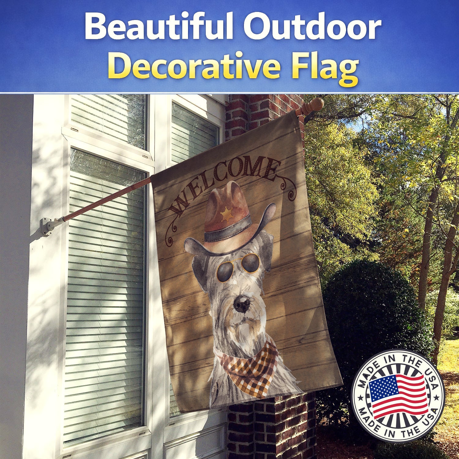 Irish Wolfhound Country Dog House Flag 28x40 Porch Sleeve Pole Decorative Outside Yard Banner Artwork Wall Hanging, Polyester