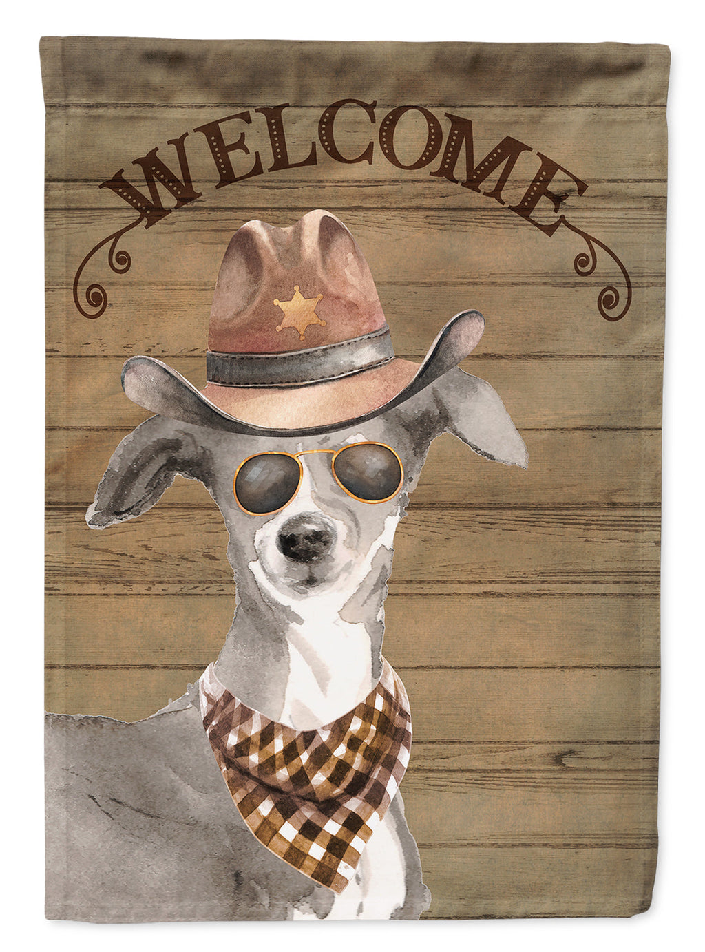 Italian Greyhound Country Dog House Flag 28x40 Porch Sleeve Pole Decorative Outside Yard Banner Artwork Wall Hanging, Polyester