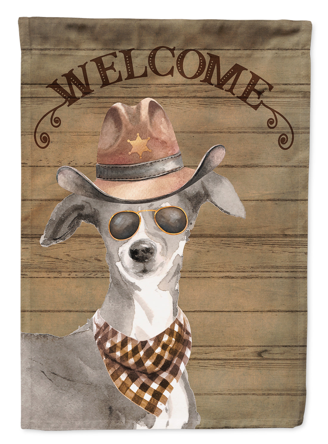 Italian Greyhound Country Dog House Flag 28x40 Porch Sleeve Pole Decorative Outside Yard Banner Artwork Wall Hanging, Polyester