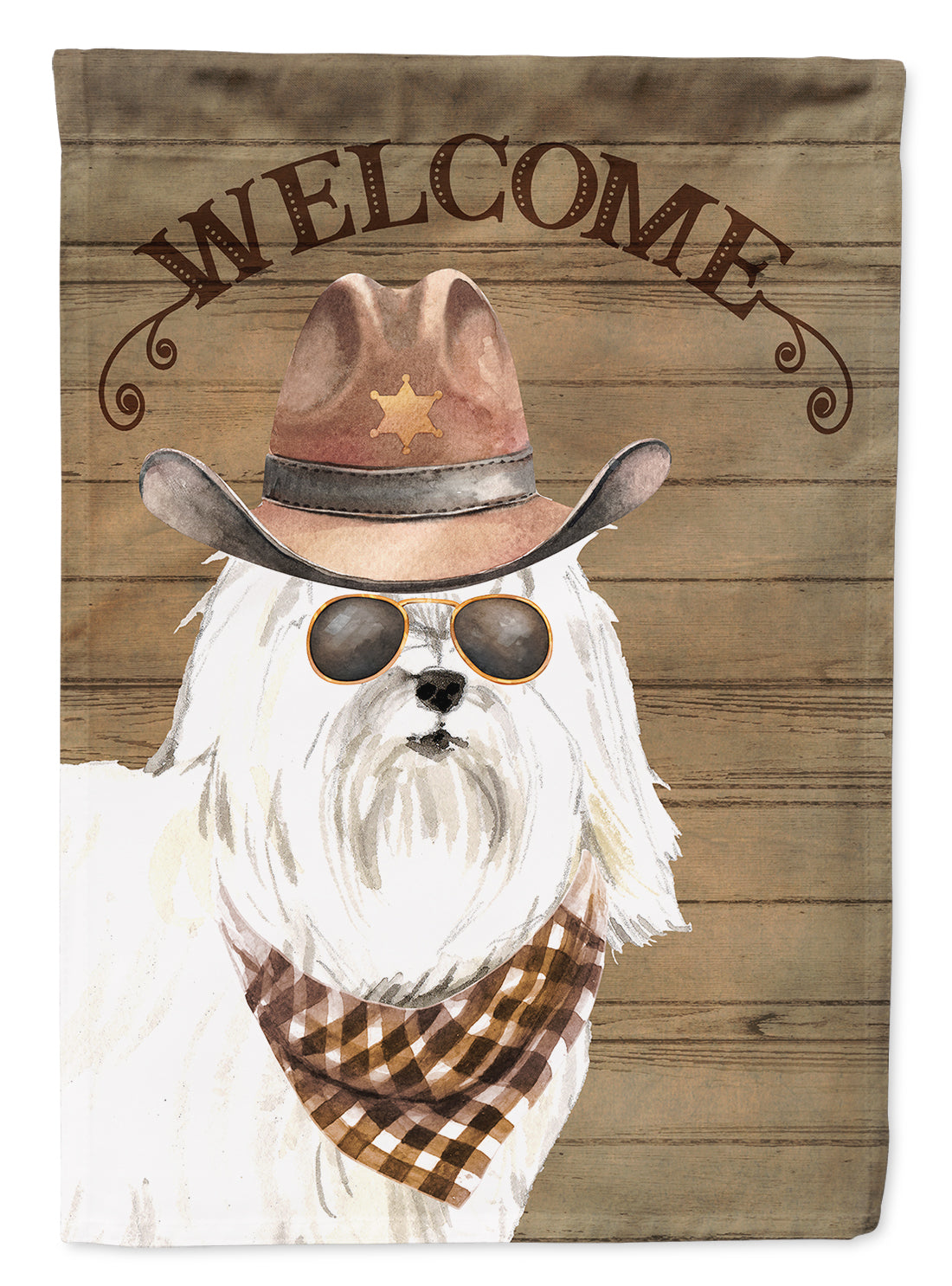 Maltese #2 Country Dog House Flag 28x40 Porch Sleeve Pole Decorative Outside Yard Banner Artwork Wall Hanging, Polyester