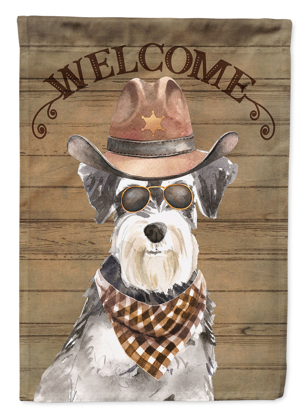 Schnauzer Country Dog House Flag 28x40 Porch Sleeve Pole Decorative Outside Yard Banner Artwork Wall Hanging, Polyester