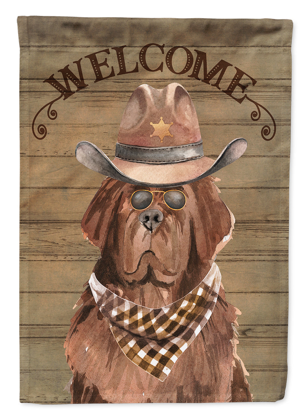 Newfoundland Country Dog House Flag 28x40 Porch Sleeve Pole Decorative Outside Yard Banner Artwork Wall Hanging, Polyester