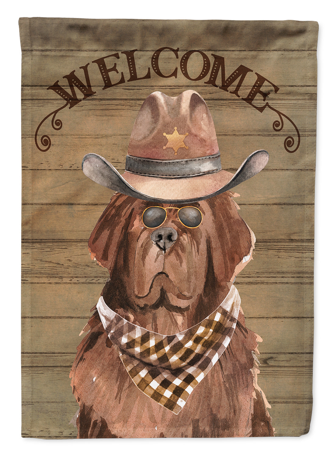 Newfoundland Country Dog House Flag 28x40 Porch Sleeve Pole Decorative Outside Yard Banner Artwork Wall Hanging, Polyester