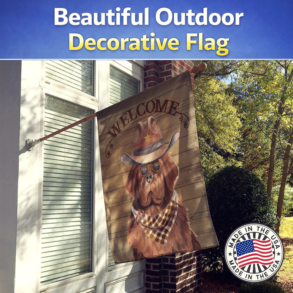 Newfoundland Country Dog House Flag 28x40 Porch Sleeve Pole Decorative Outside Yard Banner Artwork Wall Hanging, Polyester