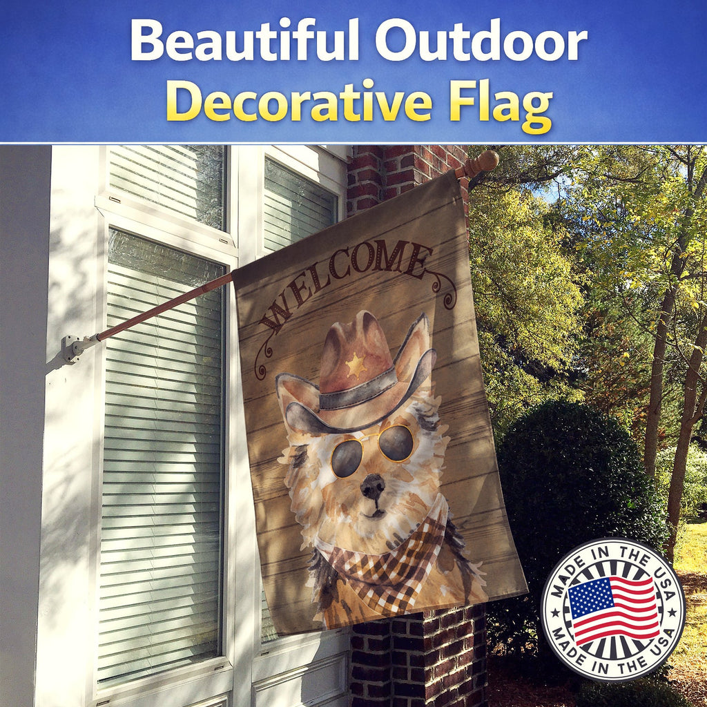 Norfolk Terrier Country Dog House Flag 28x40 Porch Sleeve Pole Decorative Outside Yard Banner Artwork Wall Hanging, Polyester