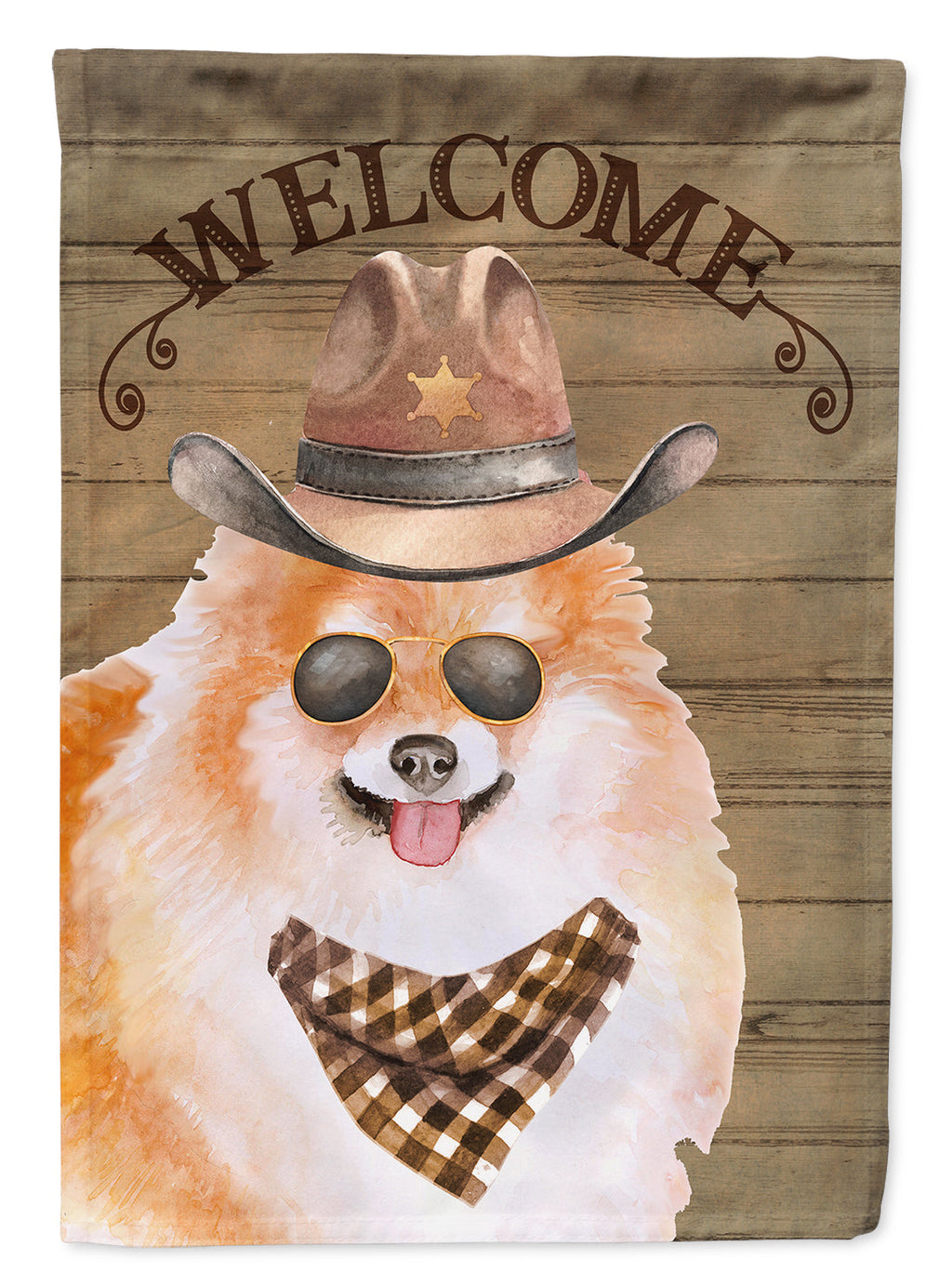 Pomeranian Spitz Country Dog House Flag 28x40 Porch Sleeve Pole Decorative Outside Yard Banner Artwork Wall Hanging, Polyester