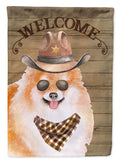 Pomeranian Spitz Country Dog House Flag 28x40 Porch Sleeve Pole Decorative Outside Yard Banner Artwork Wall Hanging, Polyester