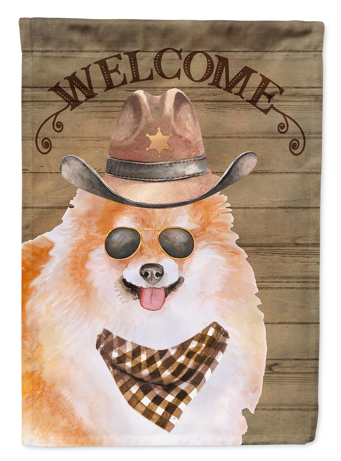 Pomeranian Spitz Country Dog House Flag 28x40 Porch Sleeve Pole Decorative Outside Yard Banner Artwork Wall Hanging, Polyester