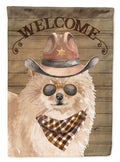 Pomeranian #2 Country Dog House Flag 28x40 Porch Sleeve Pole Decorative Outside Yard Banner Artwork Wall Hanging, Polyester